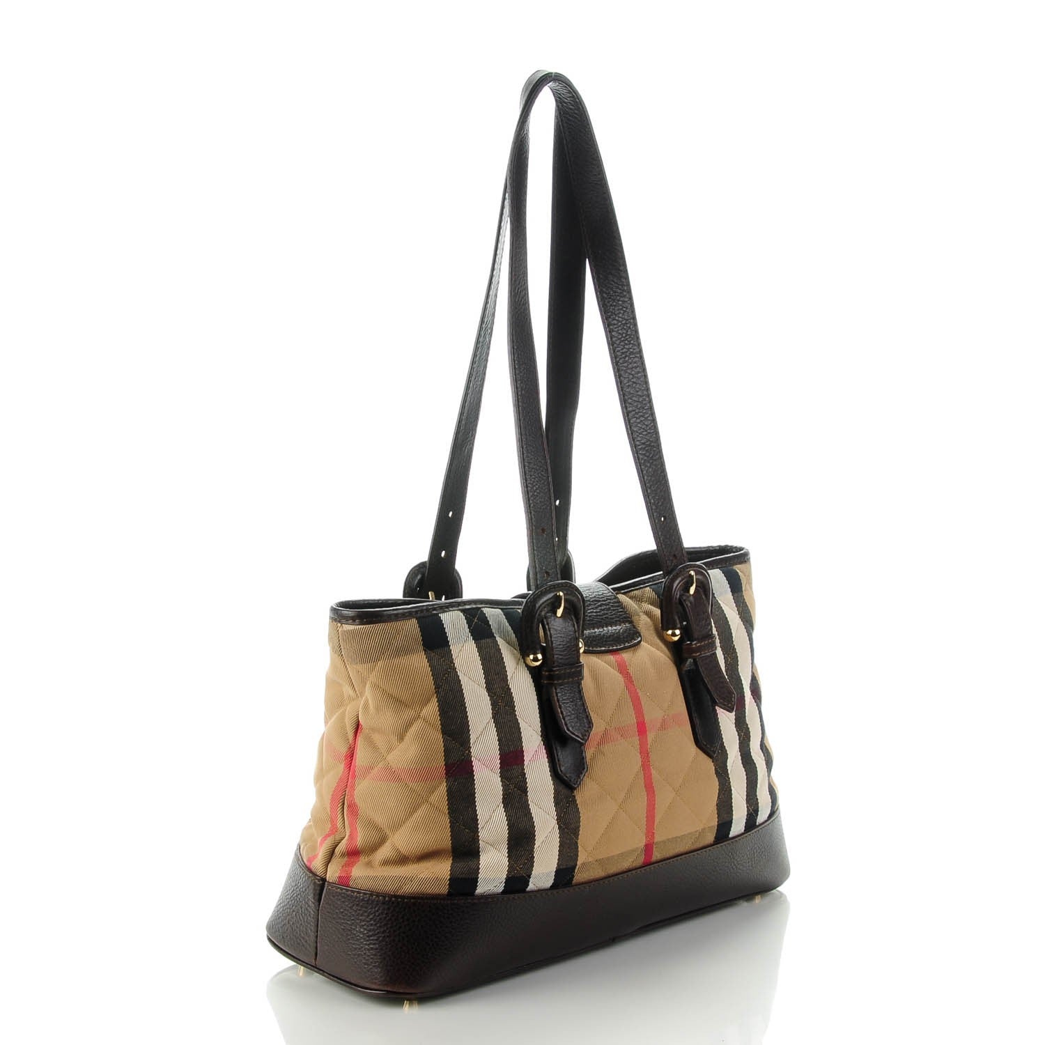 Burberry Canvas Quilted House Check Tote Brown 3 of 8