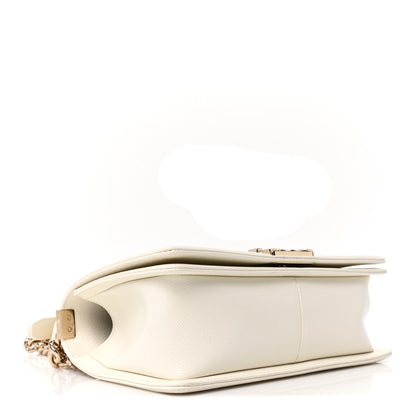 Chanel Caviar Quilted Medium Boy Flap White 4 of 10