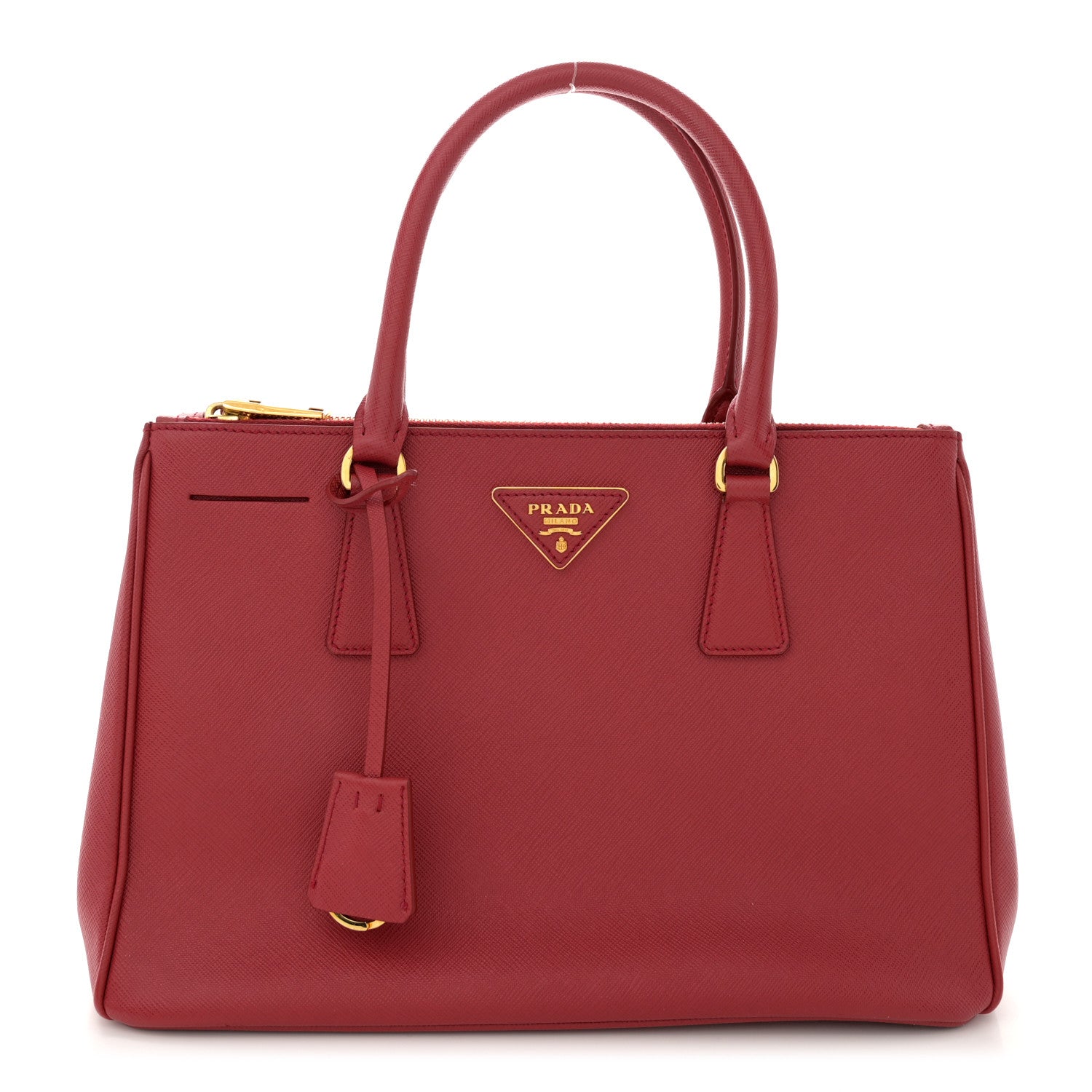 Prada Saffiano Small Galleria Double Zip Rosso 1 of 17
