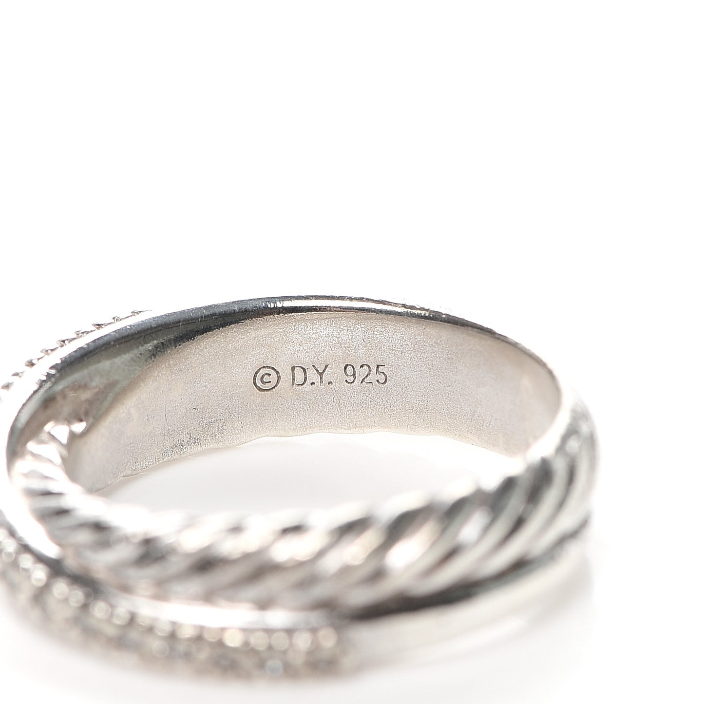 Sterling Silver Diamond 5mm Crossover Ring 52 6