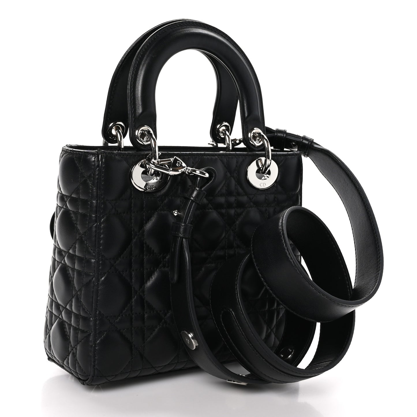 Lambskin Cannage Small Lucky Badges My Lady Dior Black