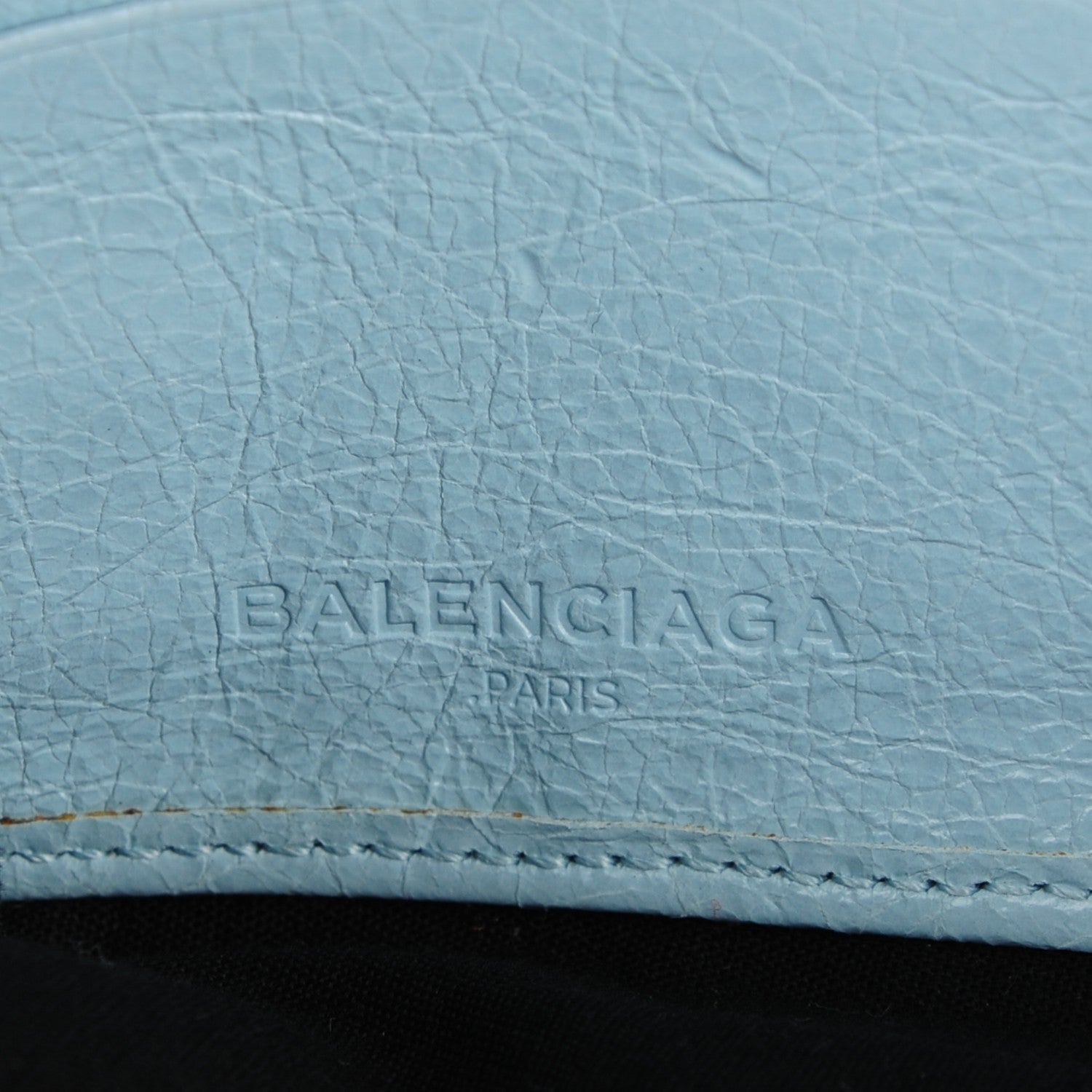 Balenciaga Agneau Giant 12 Silver Hardware Continental Zip Around Wallet Bleu Dragee 7 of 9