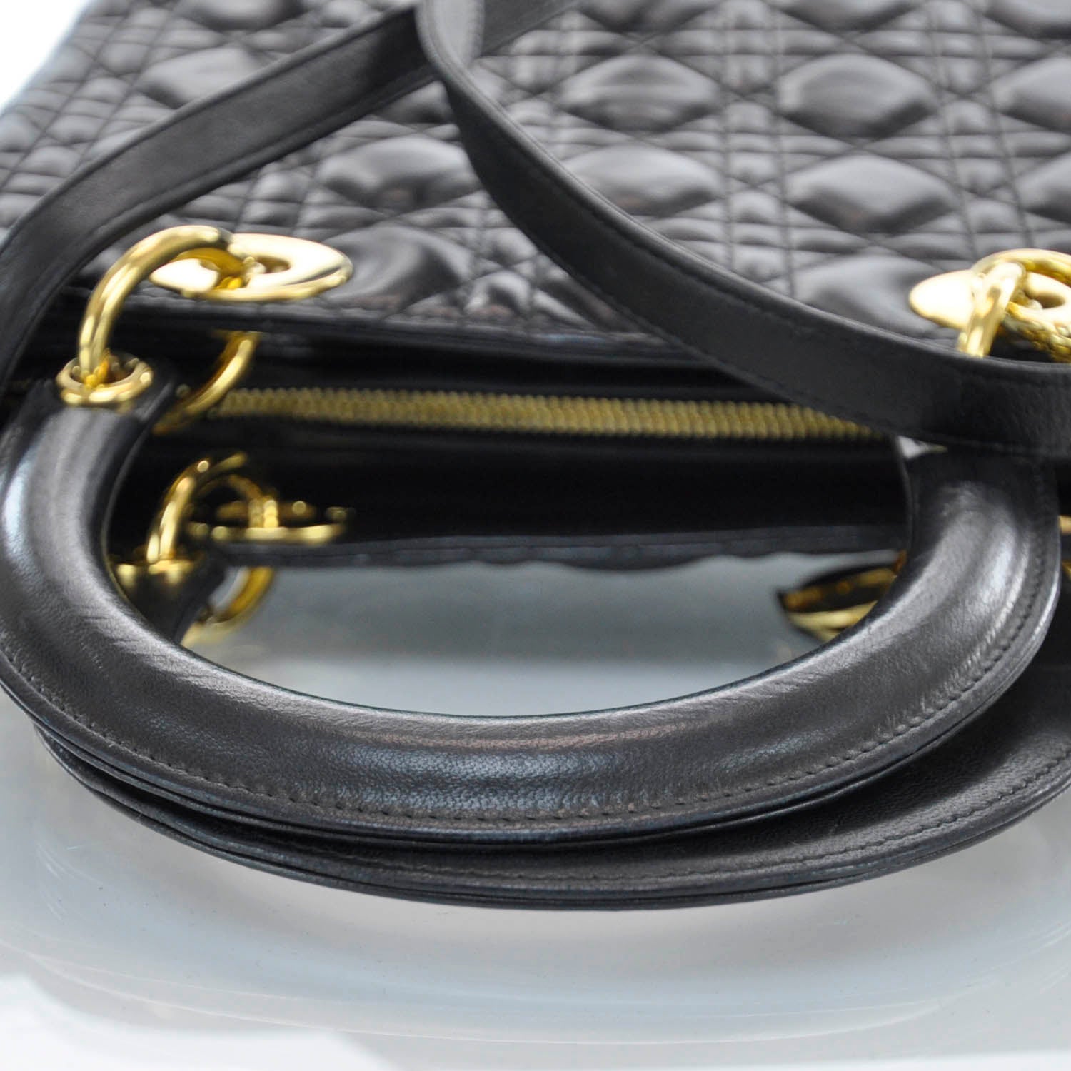 Christian Dior Lambskin Cannage Medium Lady Dior Black 9 of 9