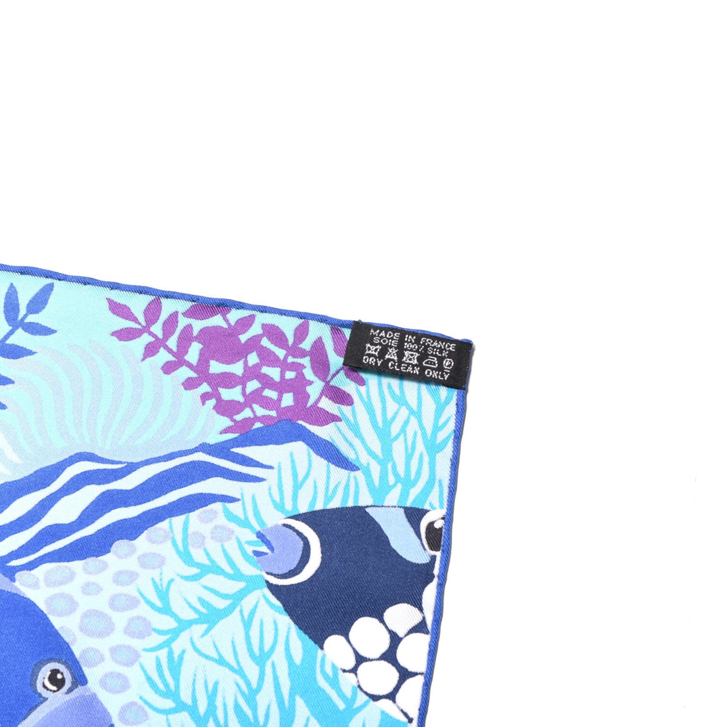 Silk Under The Waves Scarf 90 Turquoise Jaune Marine