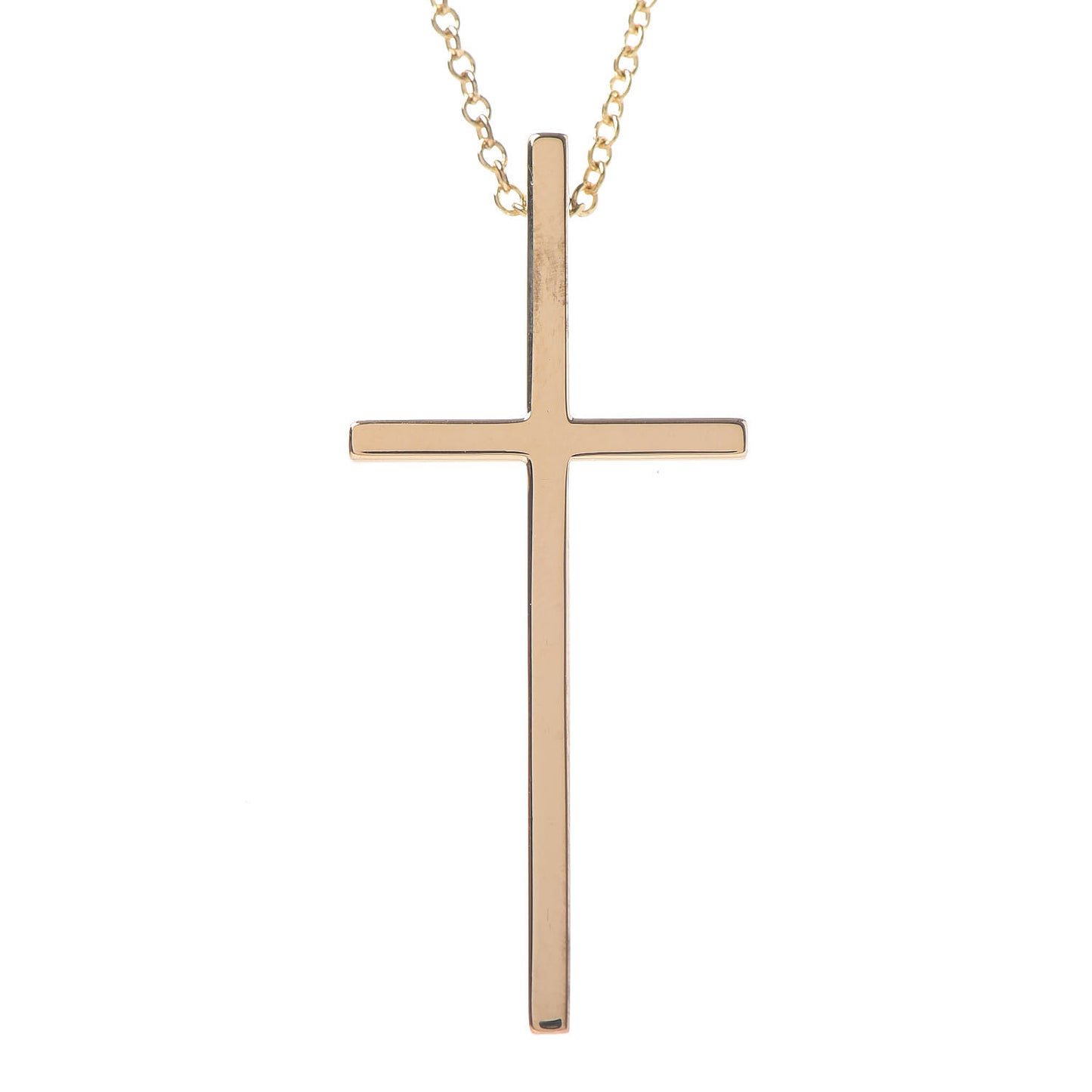 18K Yellow Gold Metro Cross Pendant Necklace