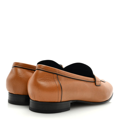 Hermes Goatskin Womens Paris Loafers 41 Naturel Black 4 of 8
