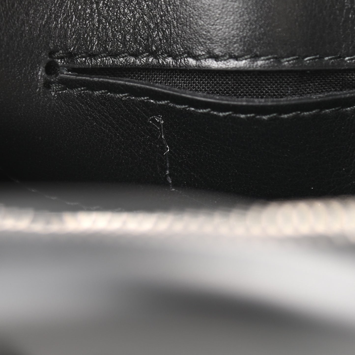 Calfskin Gothic Logo XXS Ville Top Handle Bag Black White