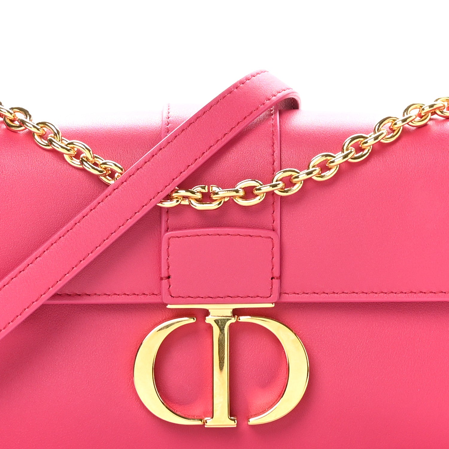 Christian Dior Grained Calfskin 30 Montaigne East West Chain Flap Bag Passion Pink 7 of 9