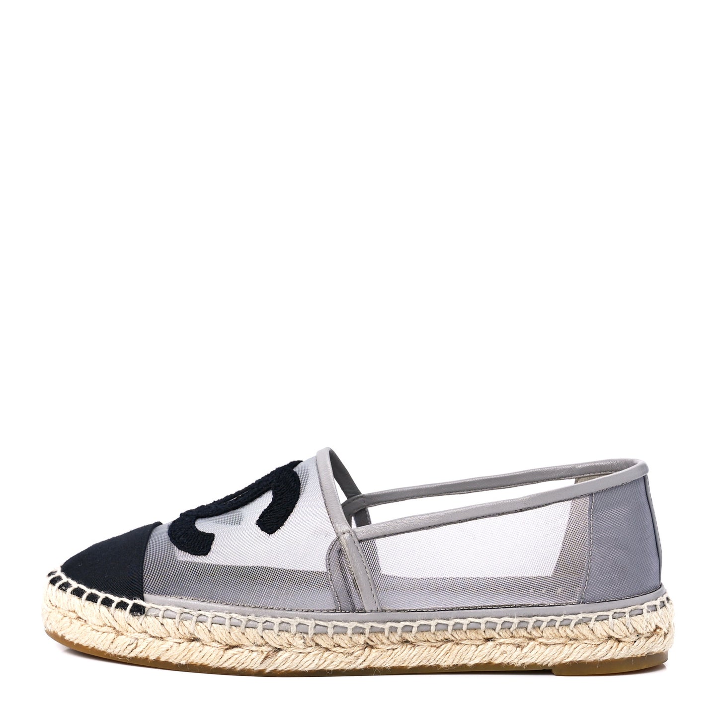 Mesh Grosgrain CC Espadrilles 38 Grey
