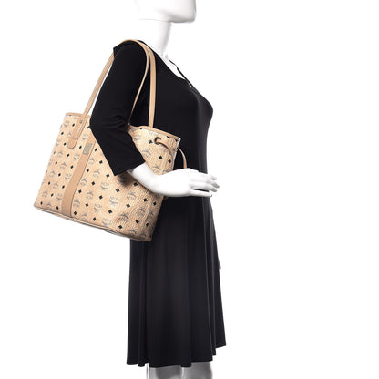 MCM Visetos Medium Liz Reversible Shopper Tote Beige 2 of 10