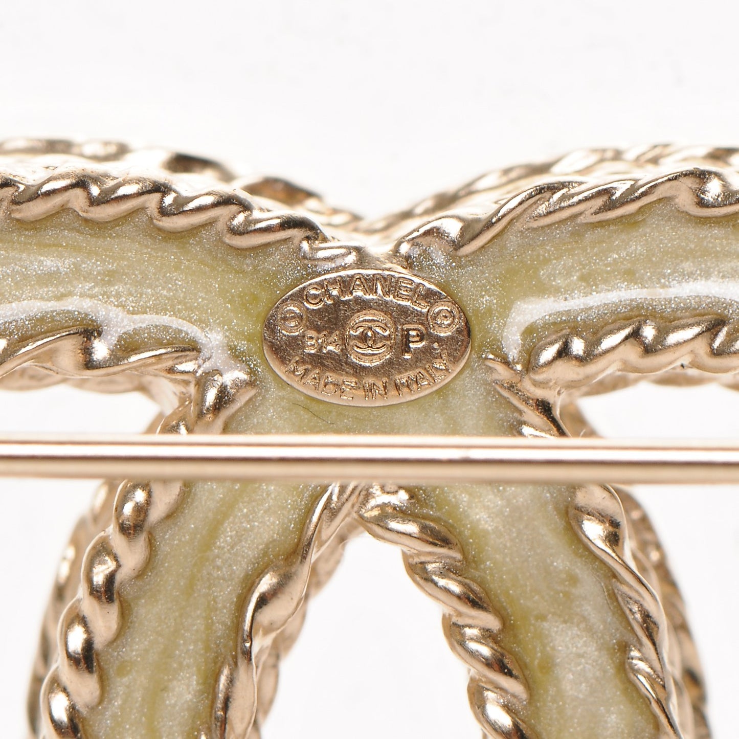 Crystal CC Brooch Light Gold