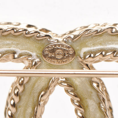 Chanel Crystal CC Brooch Light Gold 4 of 4