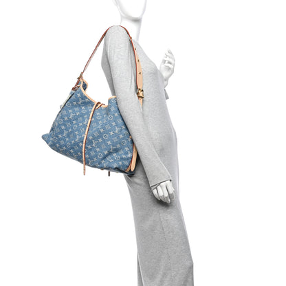 Louis Vuitton Monogram Denim CarryAll MM Blue 2 of 10