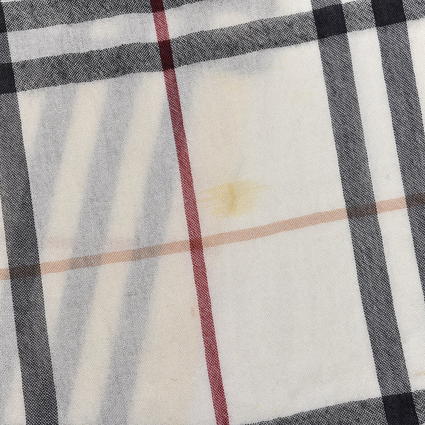 Wool Silk Gauze Giant Check Lightweight Scarf