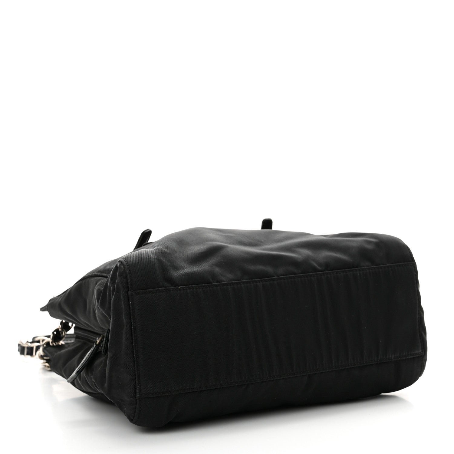 Prada Tessuto Nylon Acciaio Chain Shoulder Bag Black 4 of 12