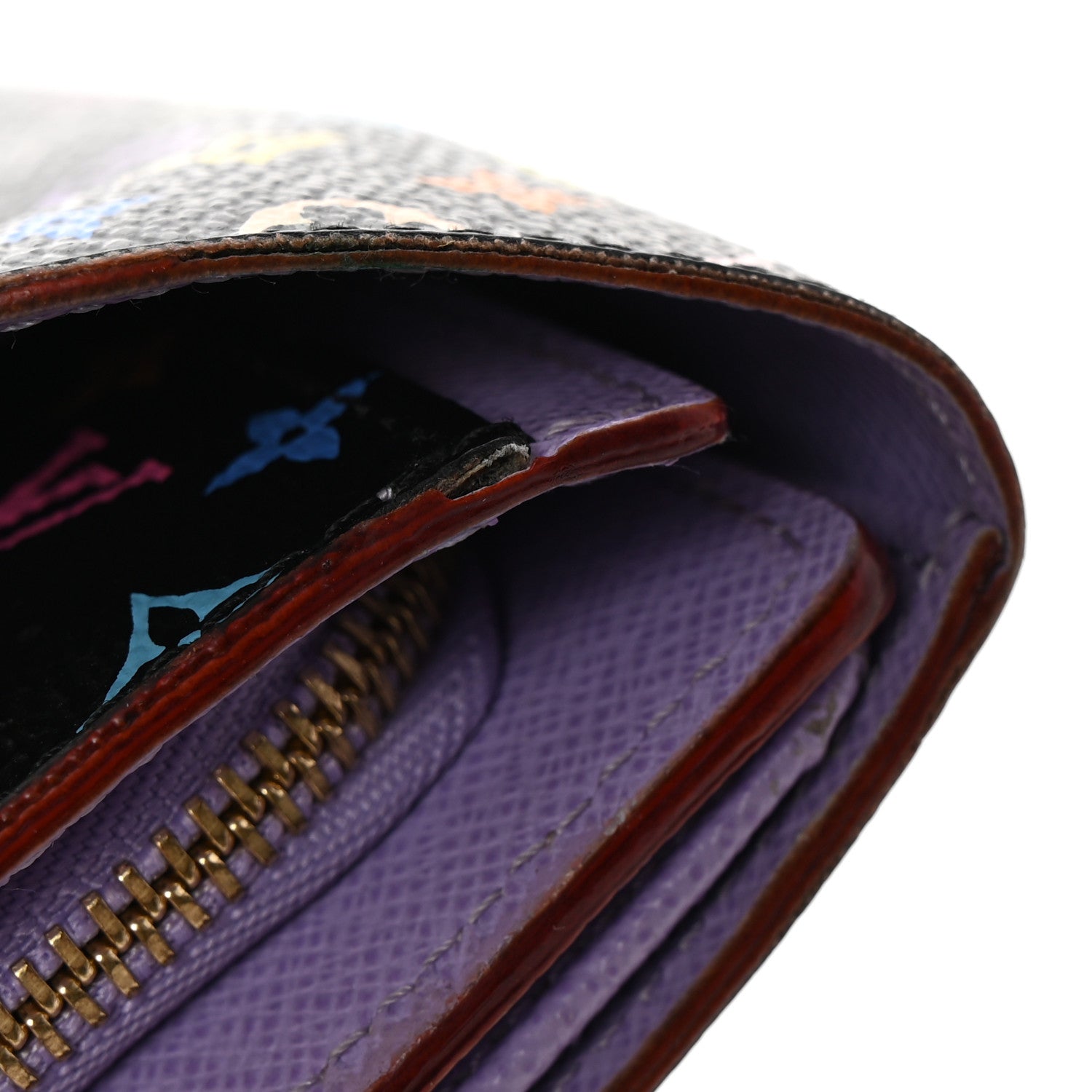 Louis Vuitton Monogram Multicolor Joey Wallet Black Violet 13 of 15