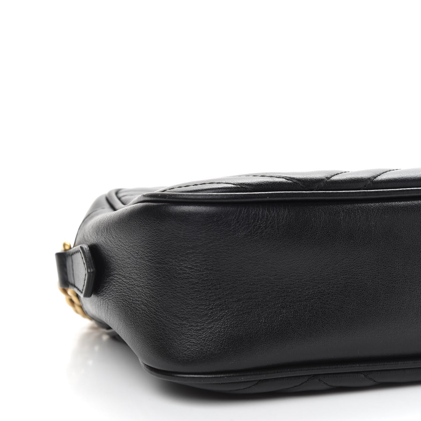 Calfskin Matelasse Small GG Marmont Chain Shoulder Bag Black