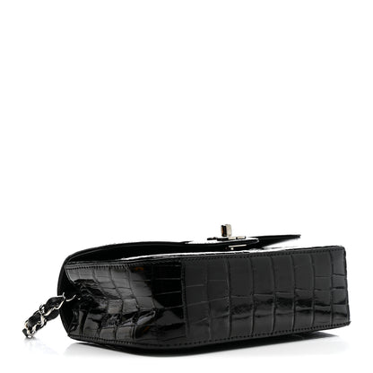 Chanel Shiny Alligator Mini Rectangular Flap Black 4 of 11