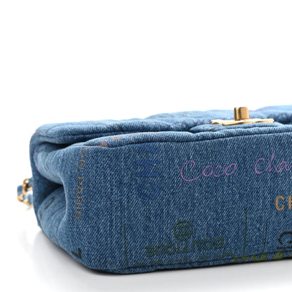 Chanel Denim Quilted Mini Denim Mood Rectangular Flap Blue Multicolor 8 of 9