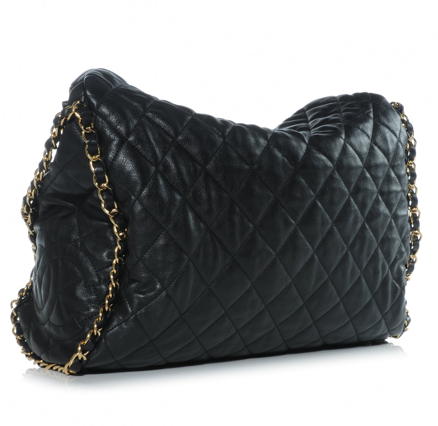 Calfskin Large Chain Me Hobo Black