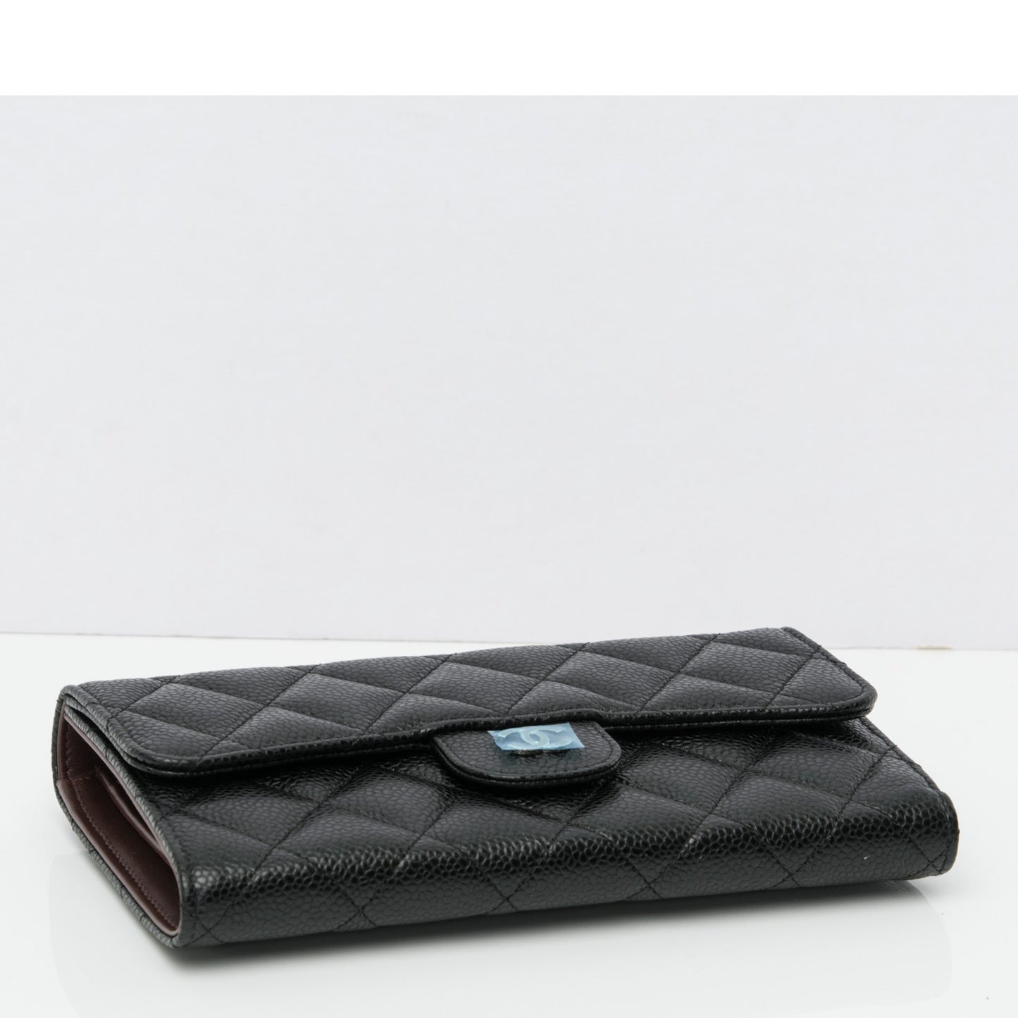 Caviar Quilted Large Flap Wallet Black