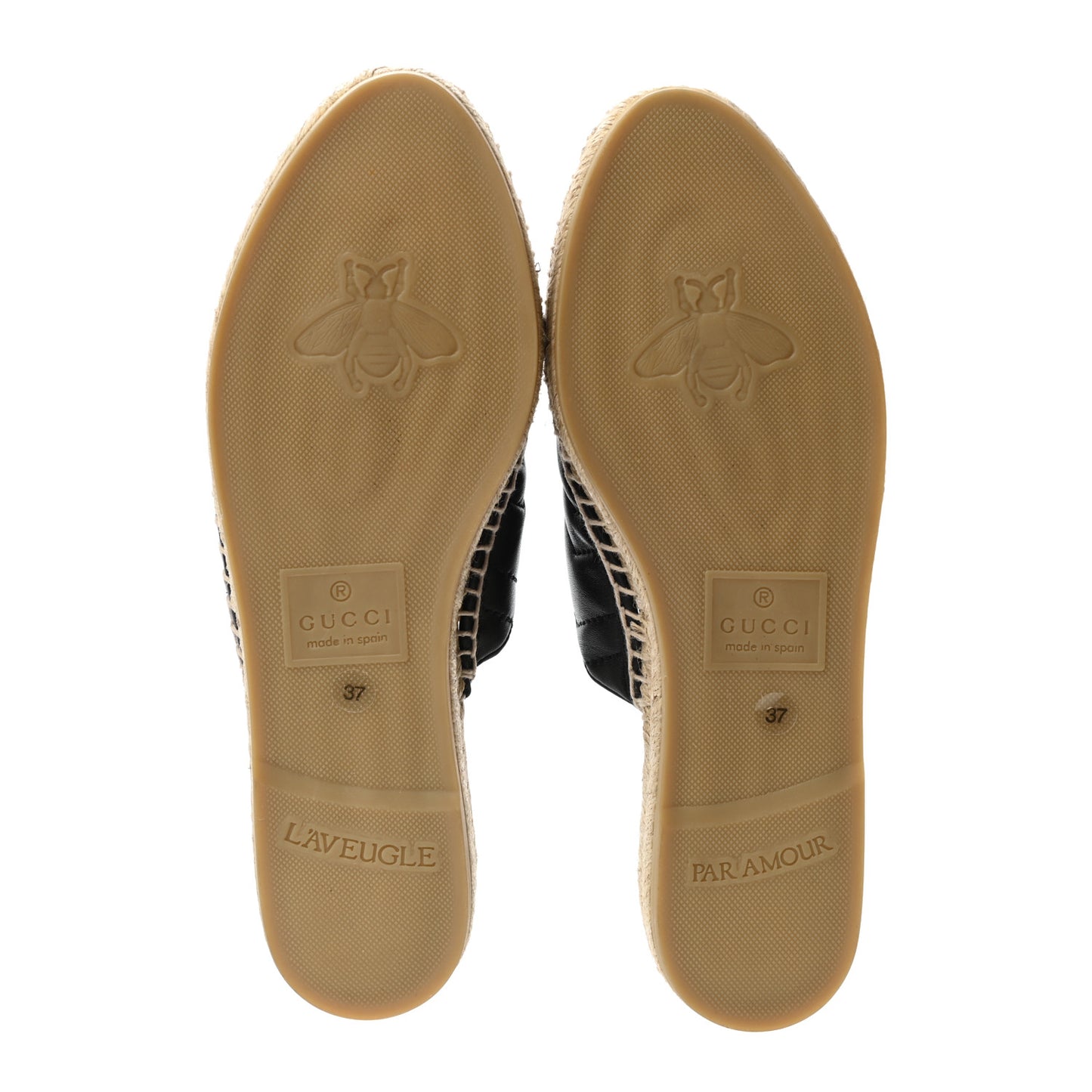 Nappa Matelasse GG Marmont Espadrille Slippers 37 Black
