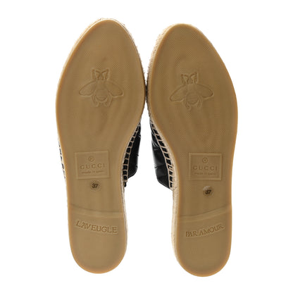 Gucci Nappa Matelasse GG Marmont Espadrille Slippers 37 Black 5 of 8
