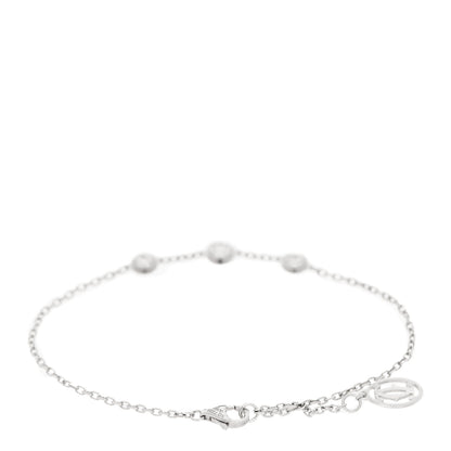 Cartier 18K White Gold 3 Diamond Diamants Legers Bracelet 2 of 4