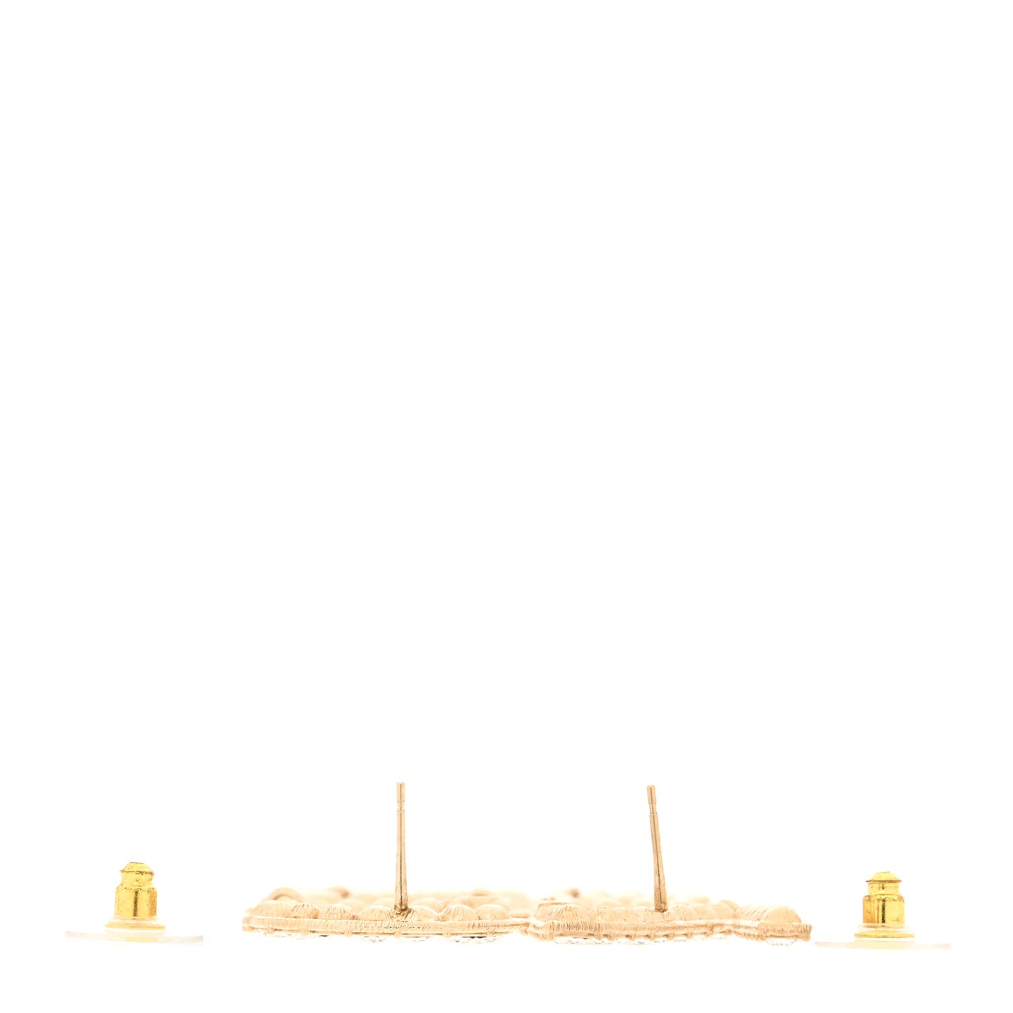 Crystal Cha-Nel Logo Drop Earrings Gold