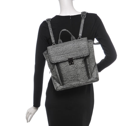 3.1 Phillip Lim 3.1 Textured Calfskin Pashli Backpack Black Cream 2 of 7