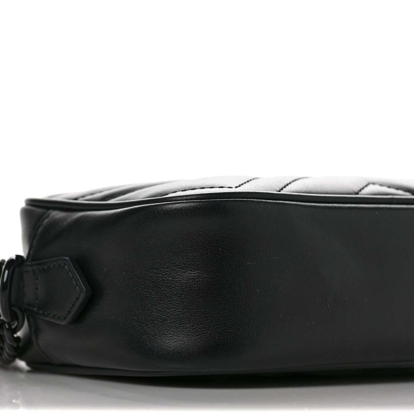 Calfskin Matelasse Monochrome Mini GG Marmont Chain Shoulder Bag Black