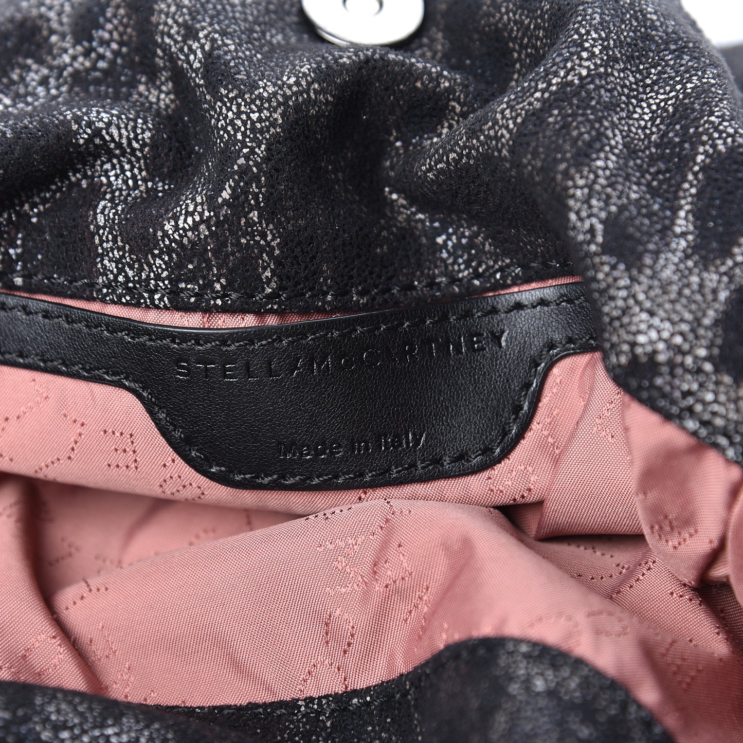 Shaggy Deer Leopard Print Mini Falabella Tote Black