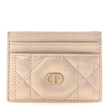 Christian Dior Lambskin Cannage Caro Freesia Card Holder Bronze Rose 1 of 8