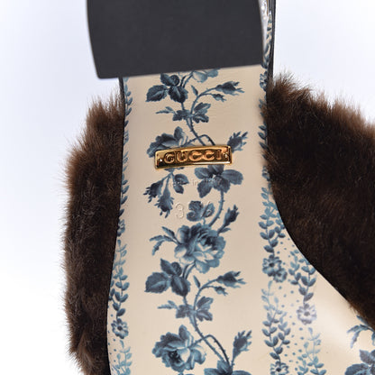 Gucci Mink Silk Satin Crystal Candy Mules 35.5 Scan Brown Black 6 of 10
