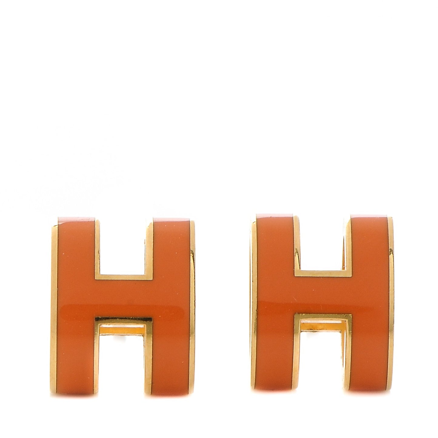 Palladium Lacquered Pop H Earrings Orange