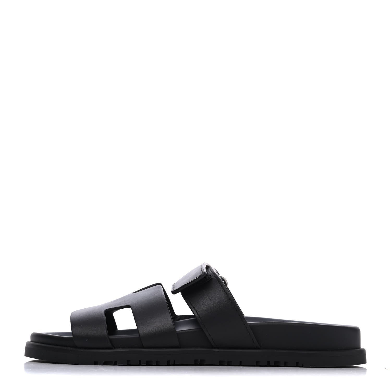 Hermes Calfskin Womens Chypre Sandals 39 Black 1 of 11