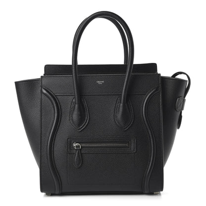 Celine Drummed Calfskin Micro Luggage Black 1 of 9