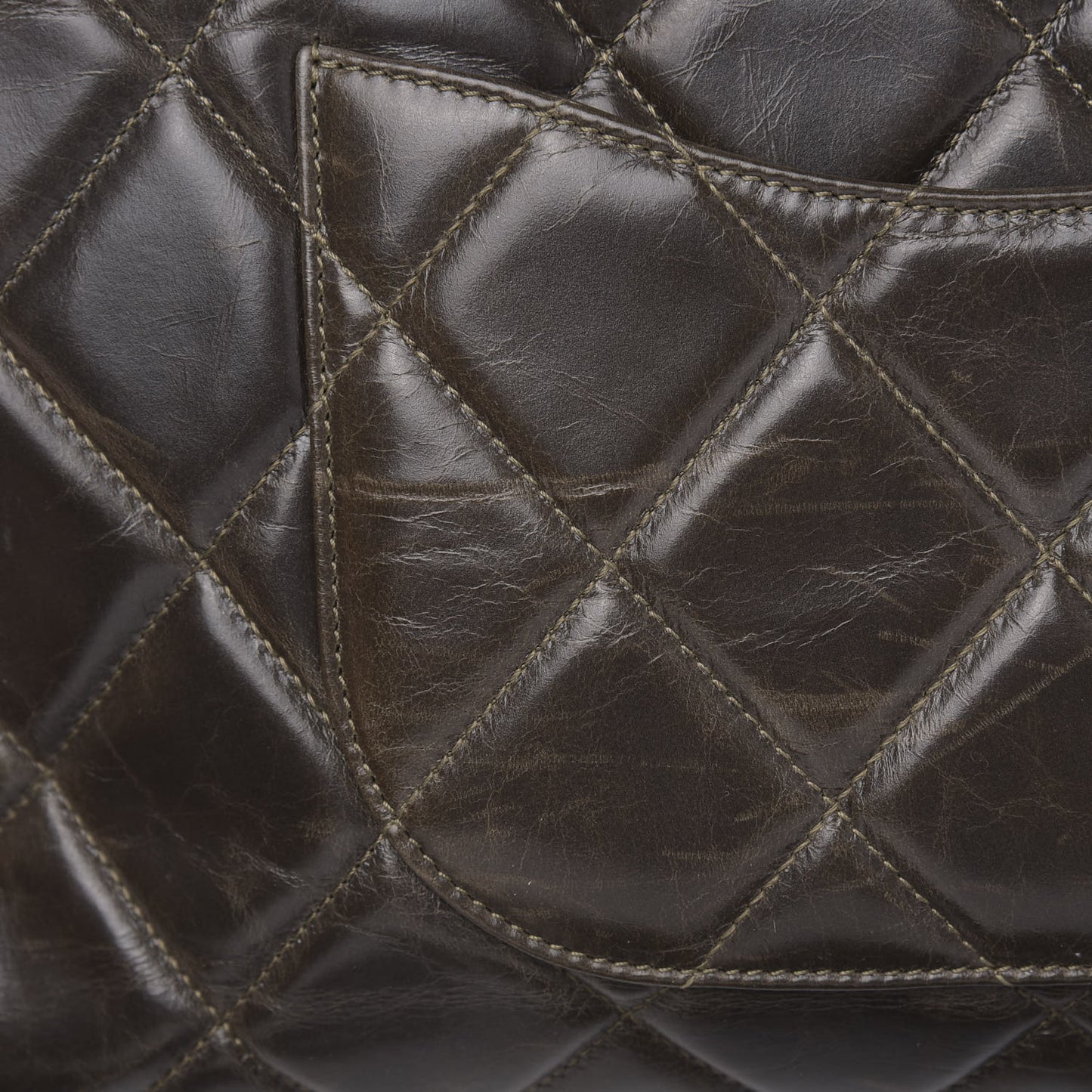 Glazed Calfskin Boy Satchel Flap Dark Grey