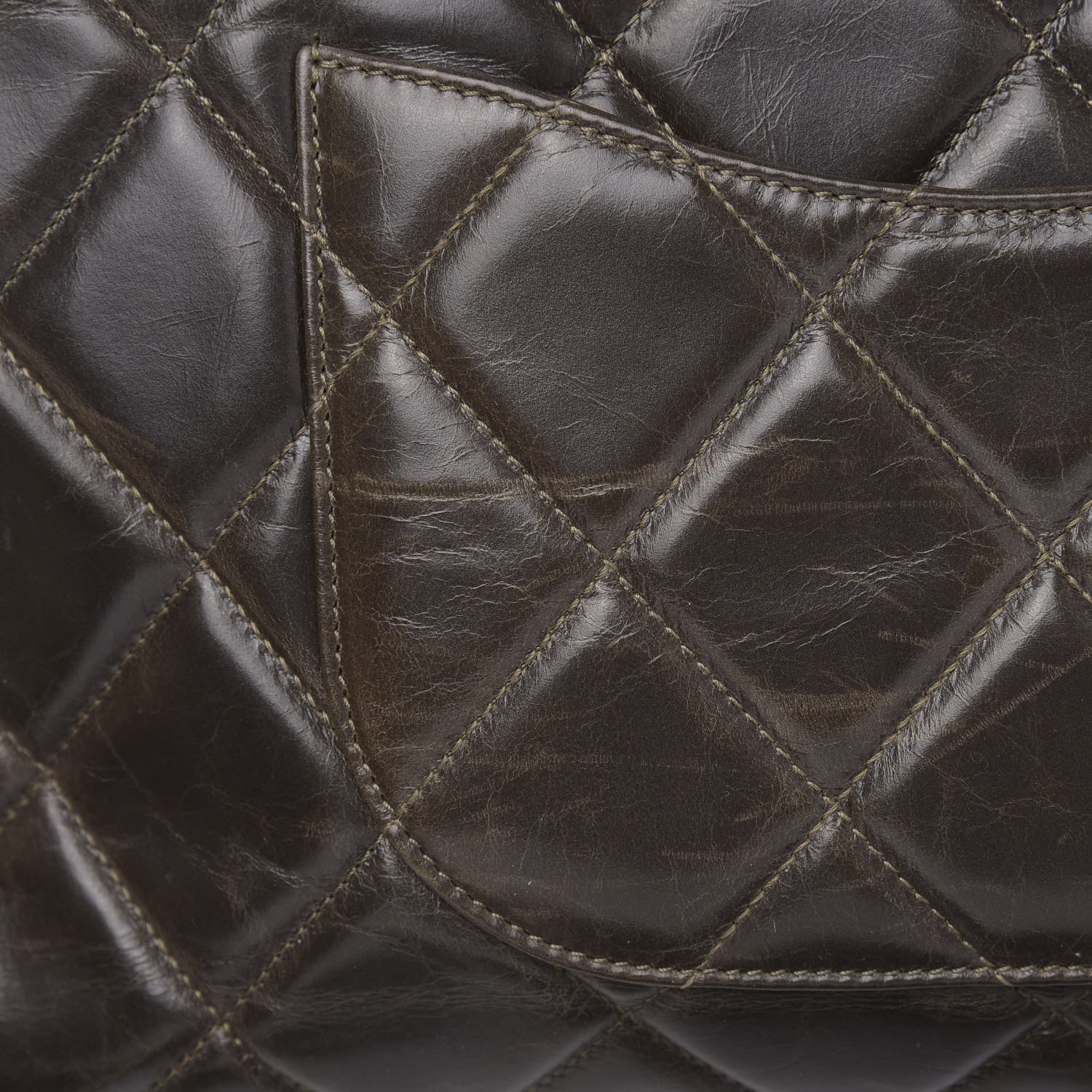 Chanel Glazed Calfskin Boy Satchel Flap Dark Grey 13 of 16
