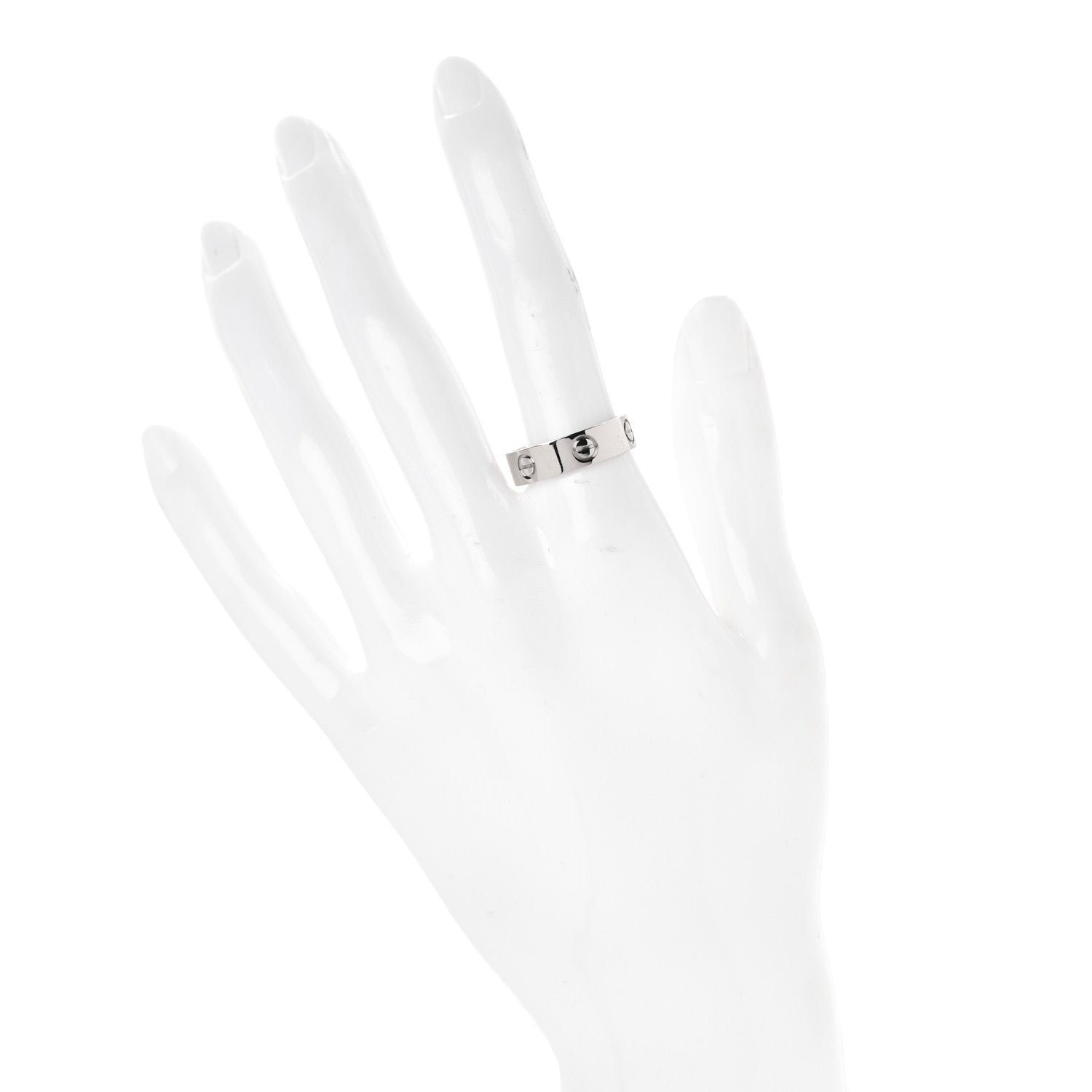 Cartier 18K White Gold 5.5mm LOVE Ring 55 7.25 2 of 5