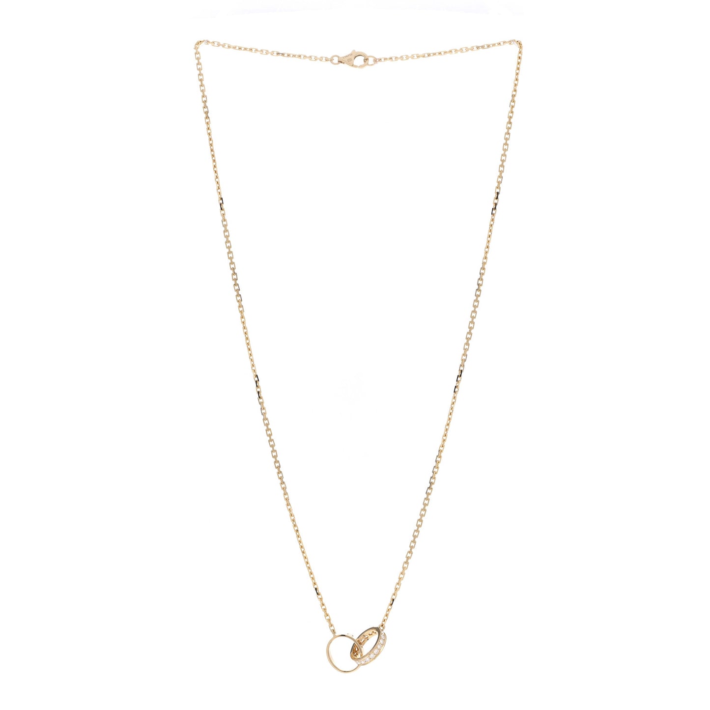 18K Yellow Gold Diamond Interlocking LOVE Necklace