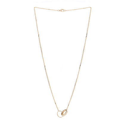 Cartier 18K Yellow Gold Diamond Interlocking LOVE Necklace 3 of 5