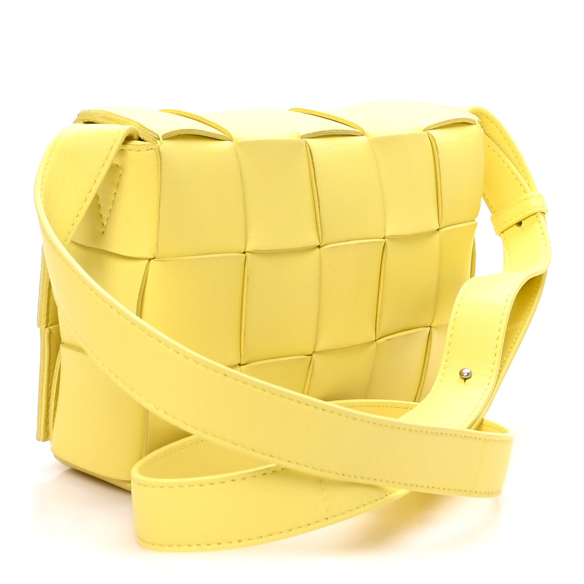 Bottega Veneta Lambskin Maxi Intrecciato Cassette Crossbody Bag Lemonade 3 of 9