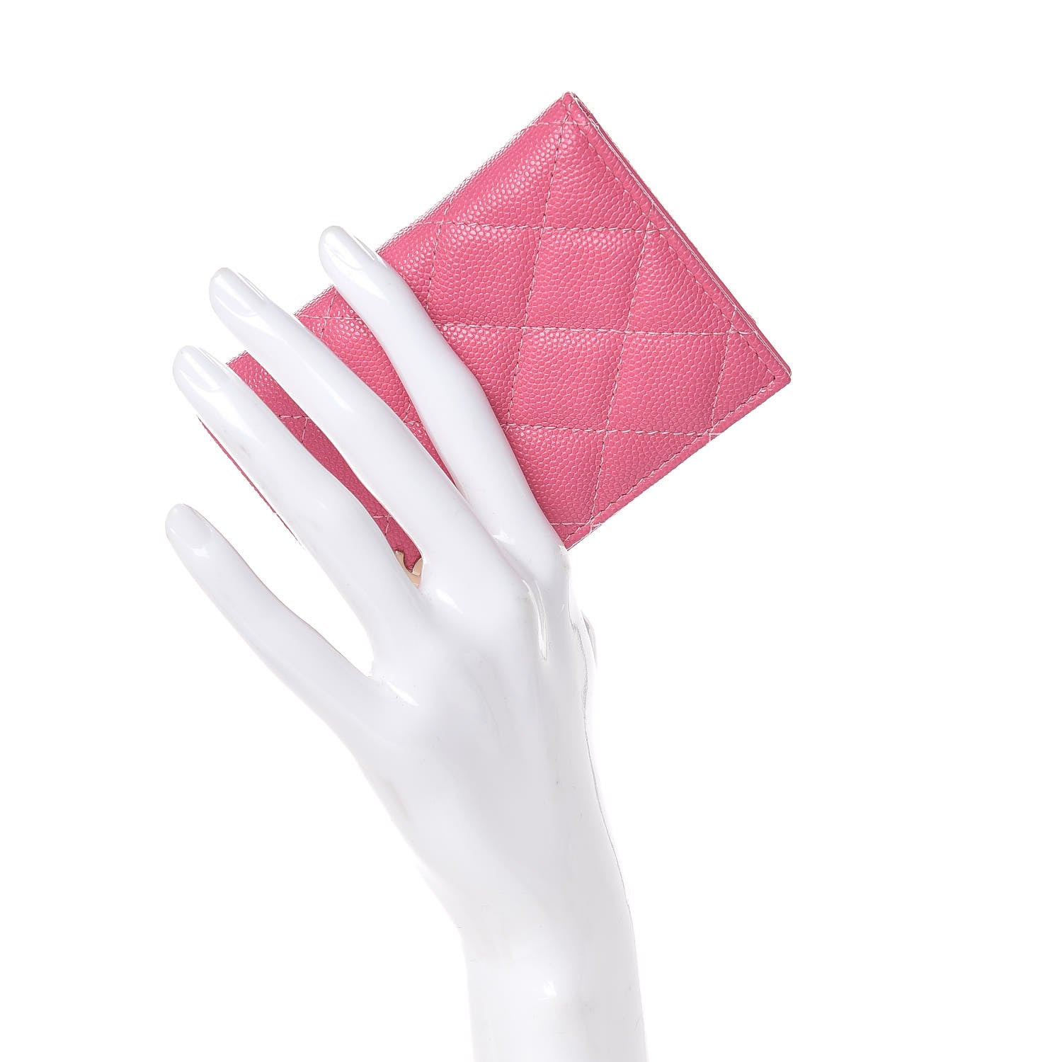 Chanel Caviar Quilted Card Holder Wallet Pink 2 of 8