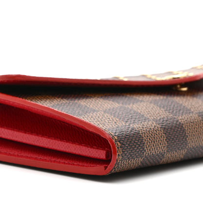 Louis Vuitton Damier Ebene Studded Sarah Wallet NM Cherry 8 of 9