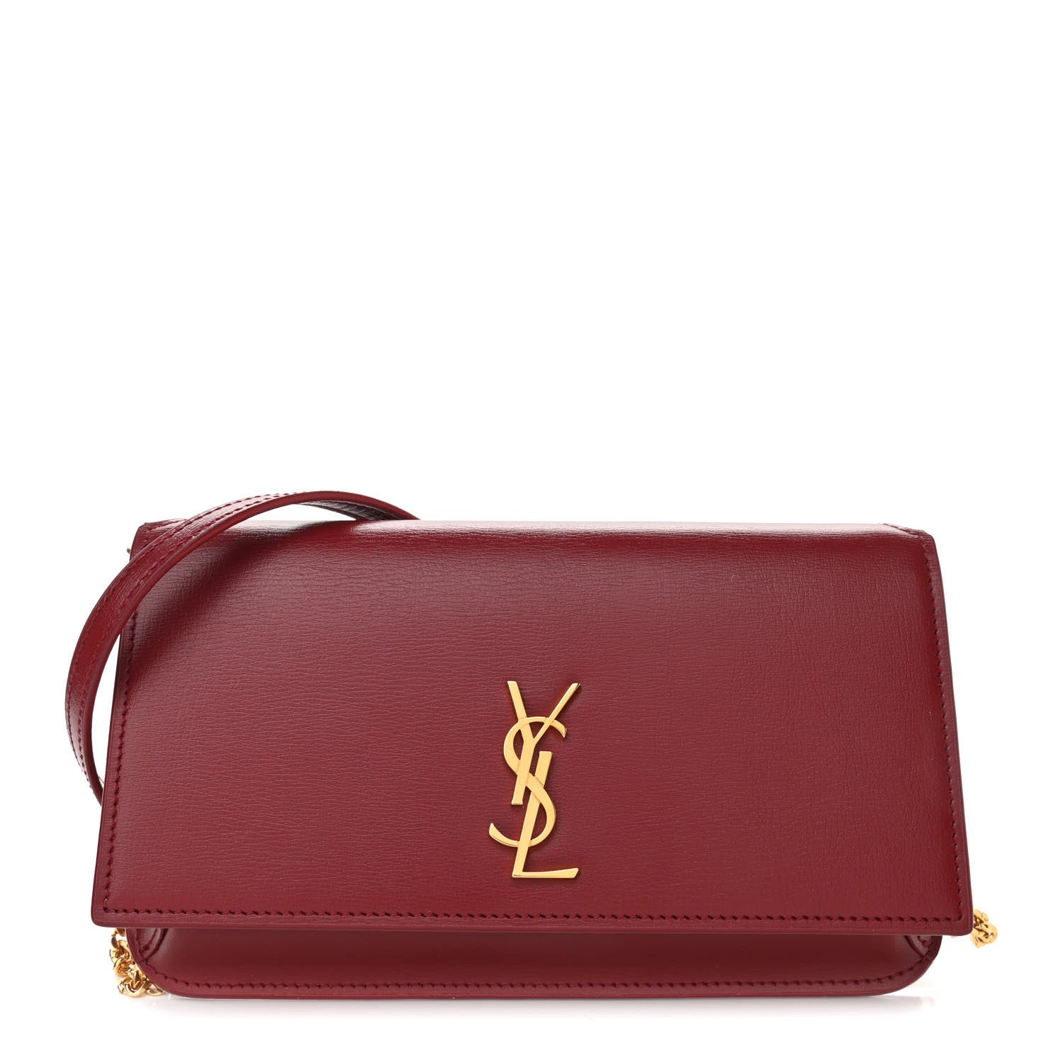 Saint Laurent Smooth Calfskin Monogram Phone Holder Crossbody Opyum Red 1 of 10