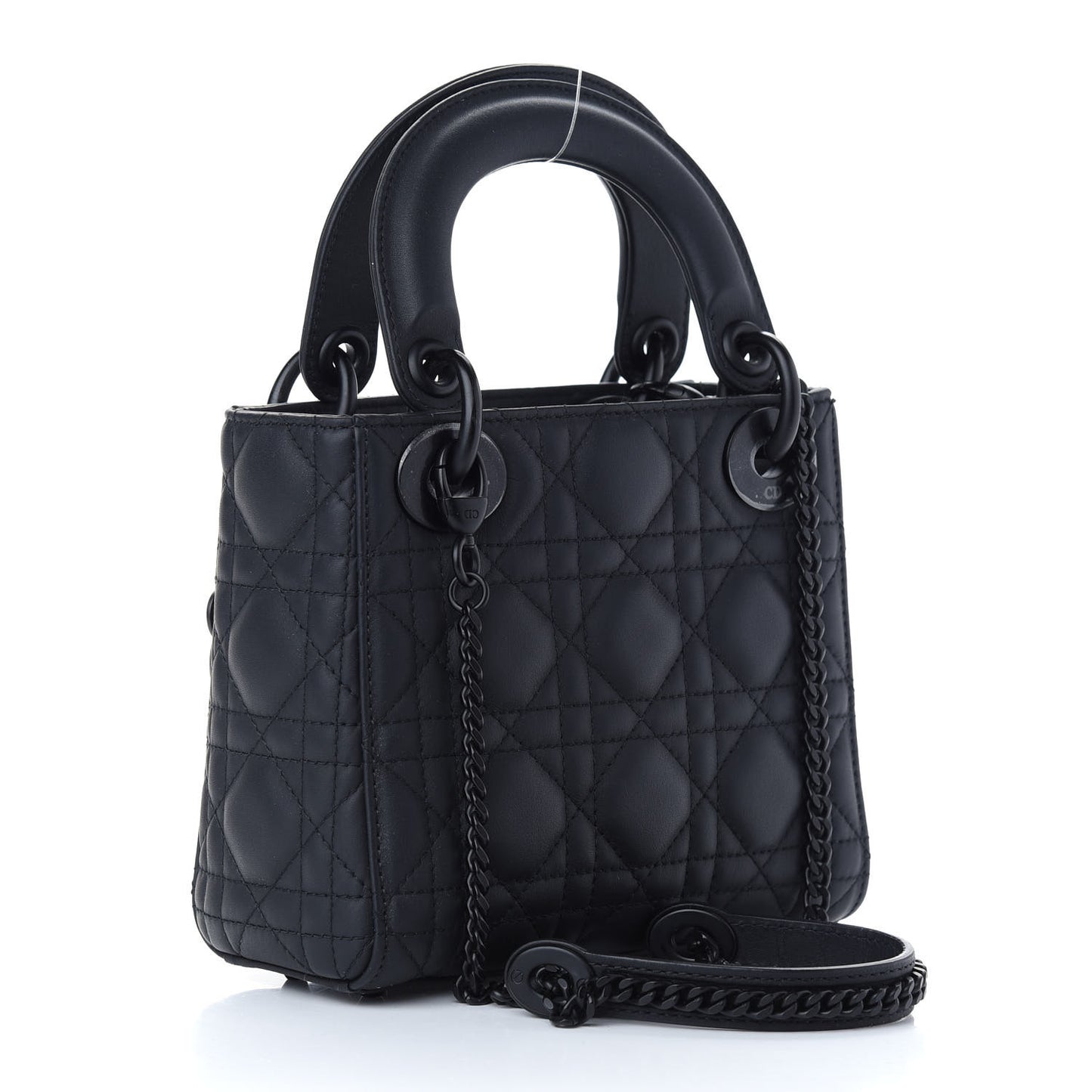 Ultra Matte Calfskin Cannage Mini Lady Dior Black