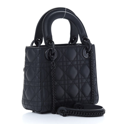 Christian Dior Ultra Matte Calfskin Cannage Mini Lady Dior Black 3 of 9