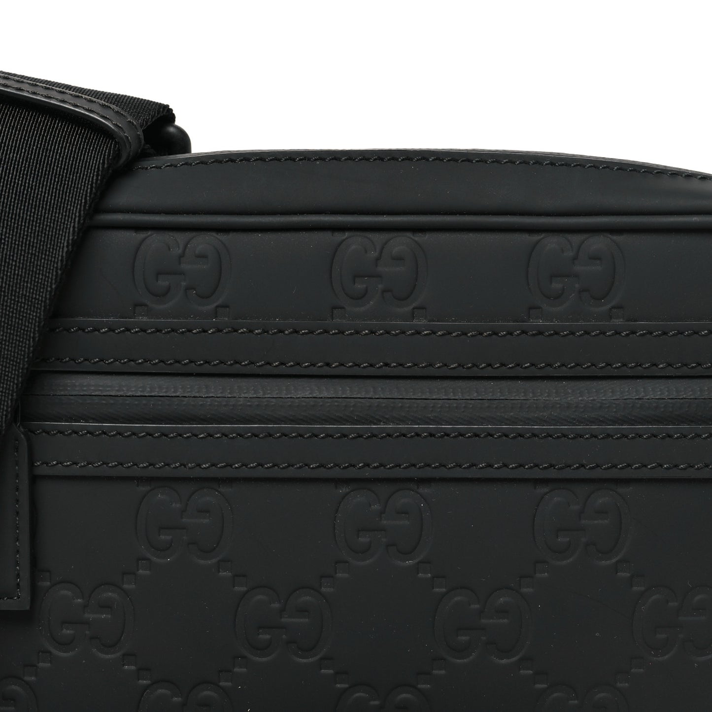 Rubber Effect Monogram GG Crossbody Bag Black