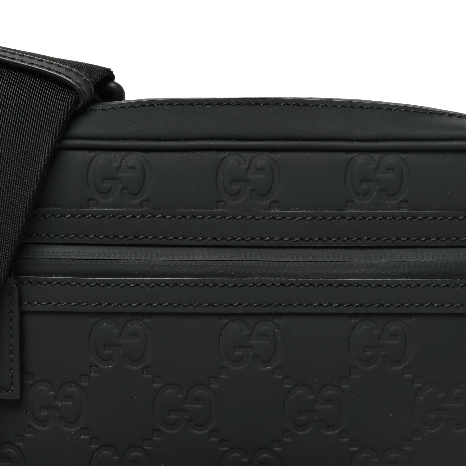 Gucci Rubber Effect Monogram GG Crossbody Bag Black 8 of 10